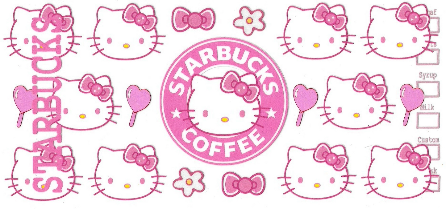 Kitty Coffee Pink Pattern Design