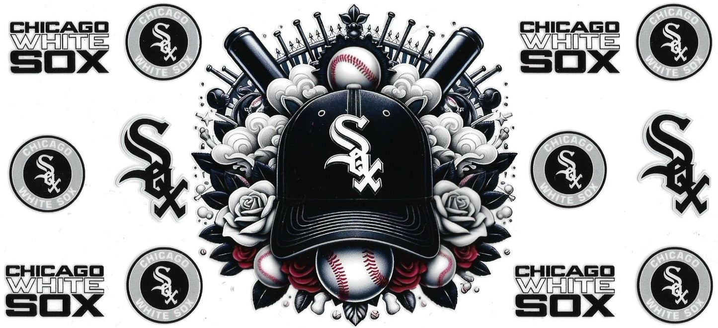 Floral Baseball White Sox Design