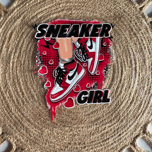 Red Hearts Sneaker Girl Decal