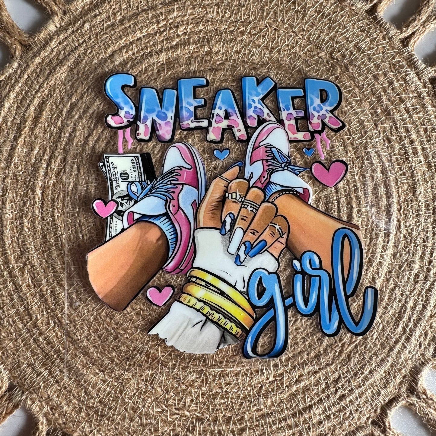 Pink Blue Sneaker Girl Decal