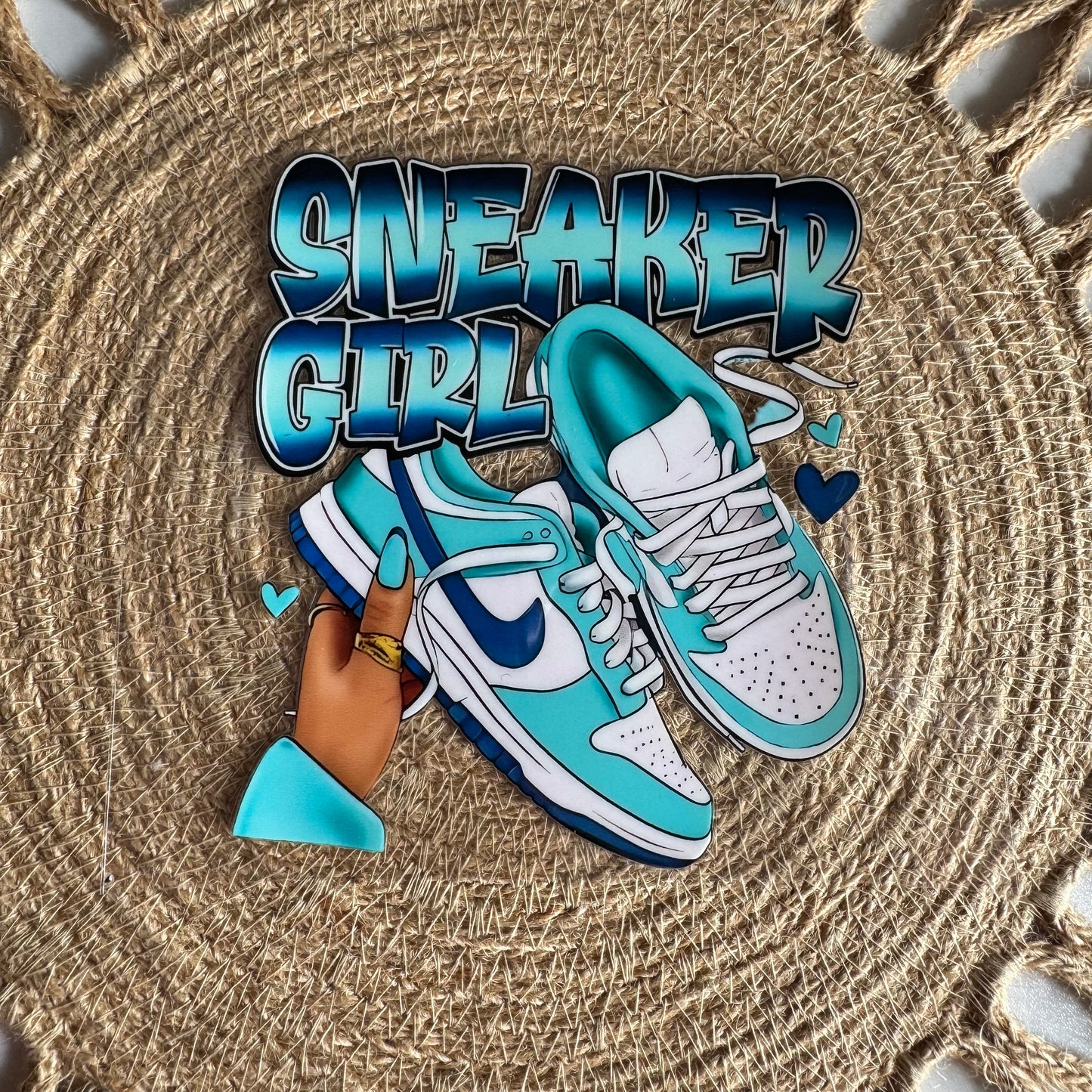 Teal Sneaker Girl Decal