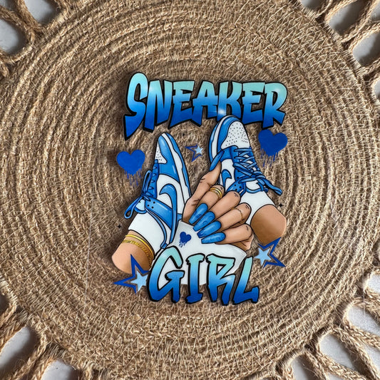 Blue Nails Sneaker Girl Decal