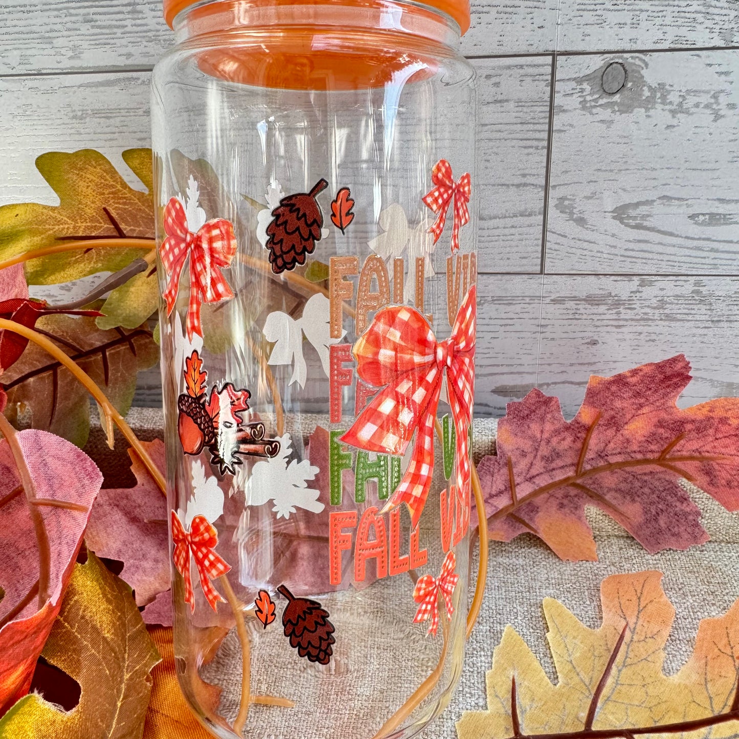 Fall Vibes Glass Cup