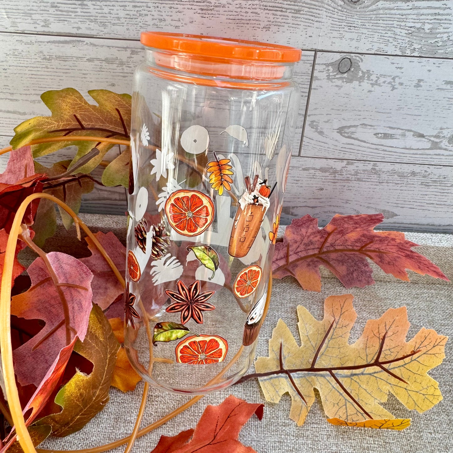 Hello Fall Glass Cup
