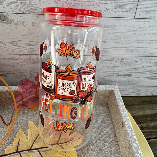 Getting Lit Candles Glass Cup