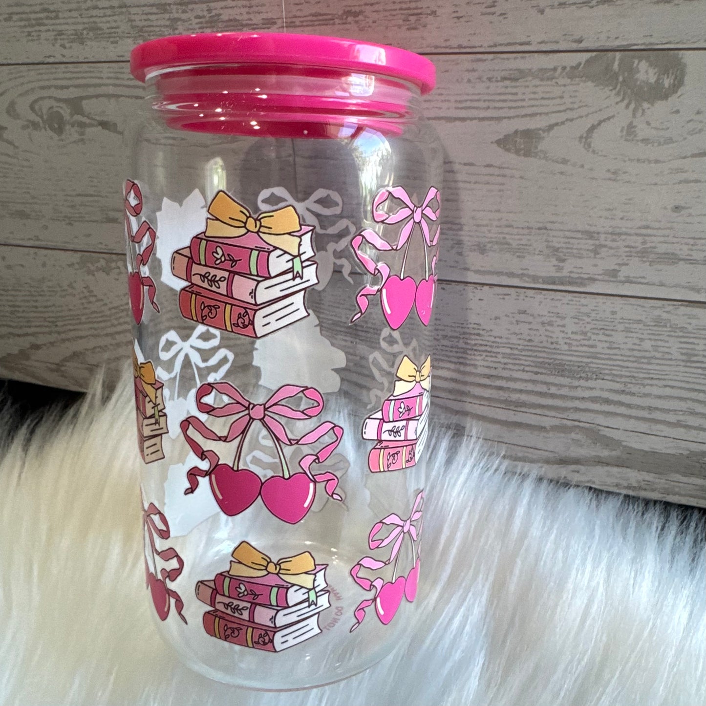 Bookish Coquette Glass Cup