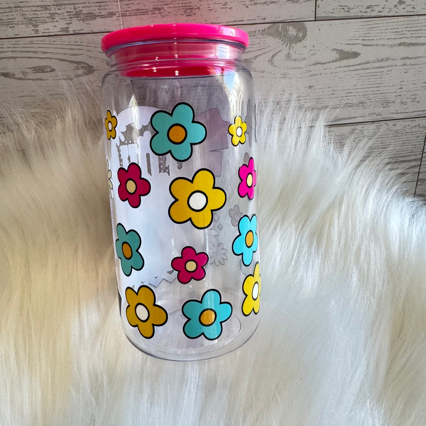 Aloha Character Floral Acrylic Cup
