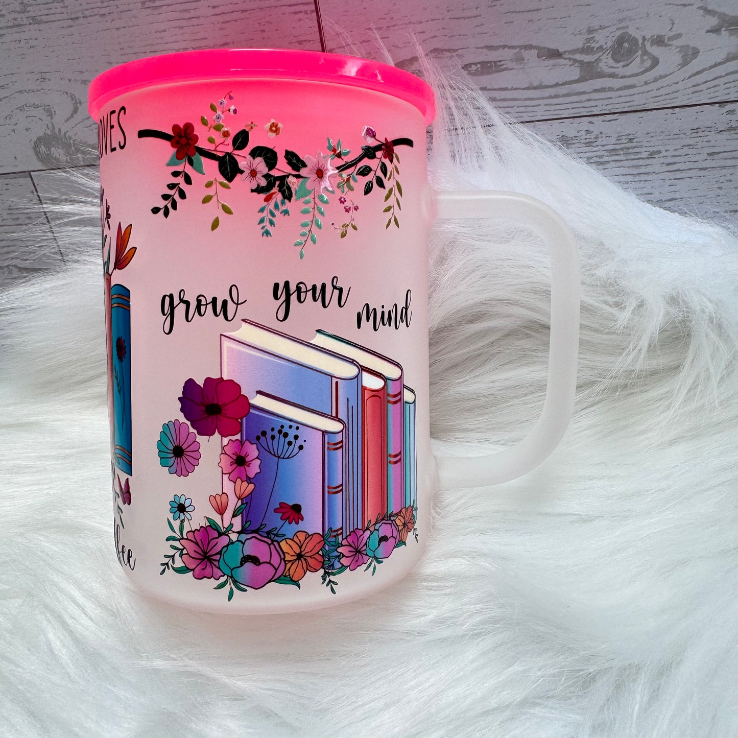 Books and Coffee Frosted Mug