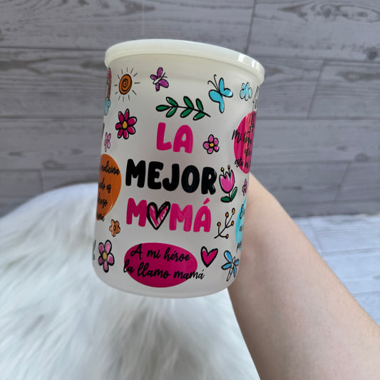 The Best Mom Frosted Mug / La Mejor Mamá Taza