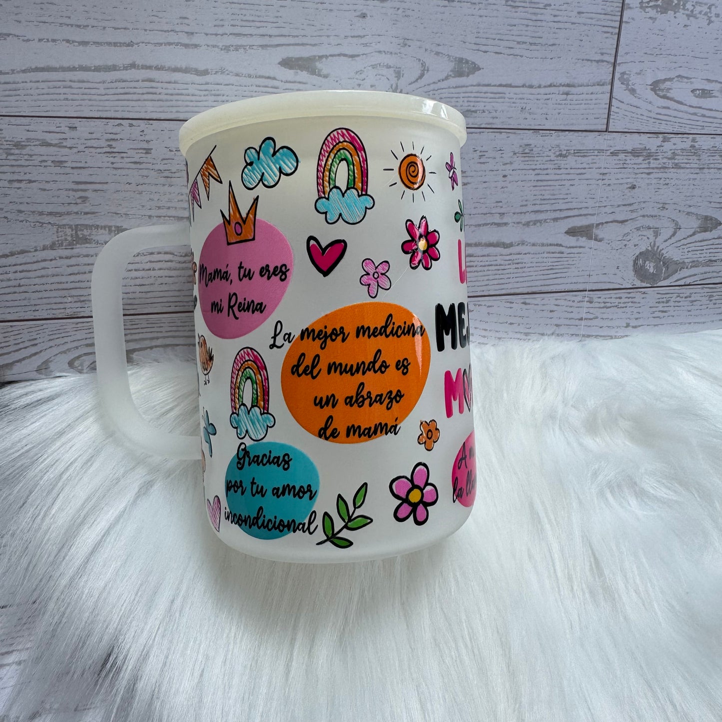 The Best Mom Frosted Mug / La Mejor Mamá Taza