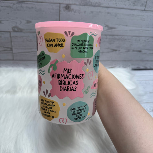Spanish Biblical Affirmations Frosted Mug /Afirmaciones Biblicas Taza