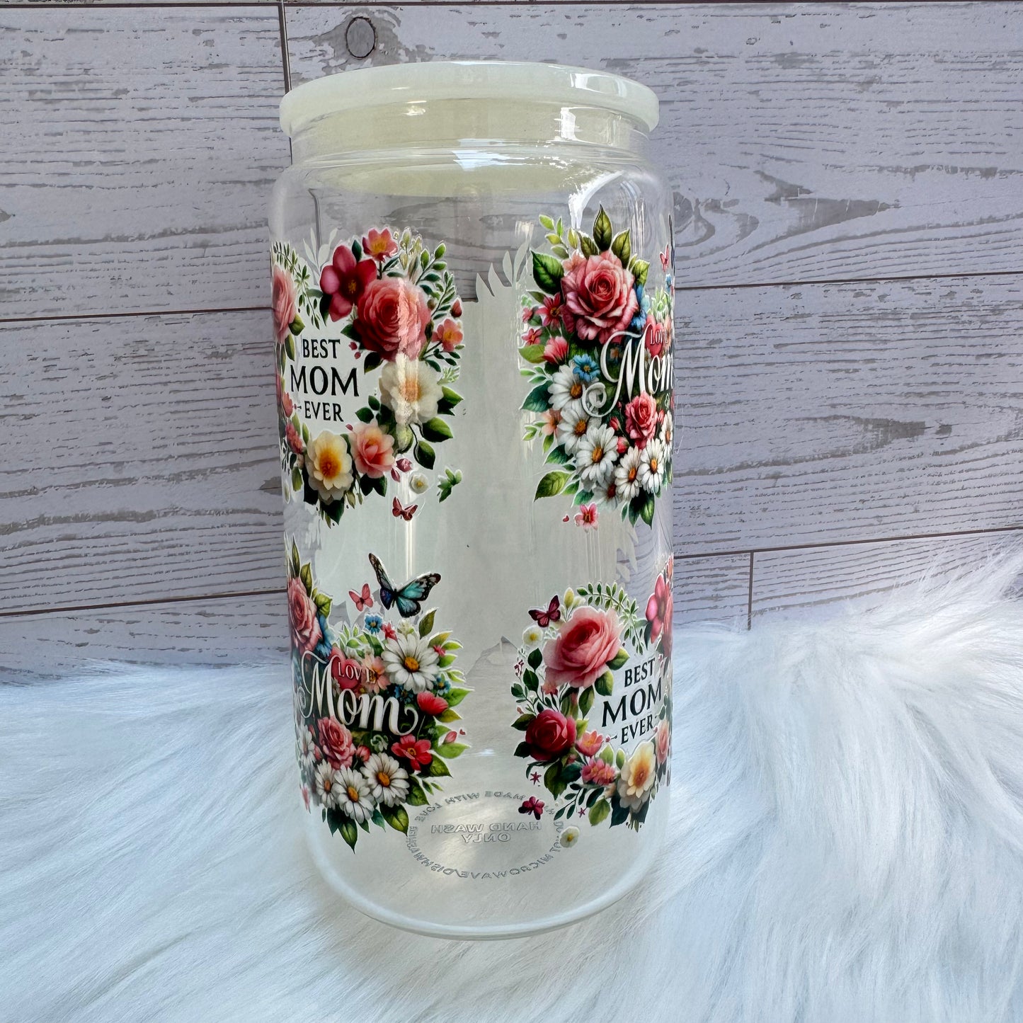 Best Mom Ever Glass Cup