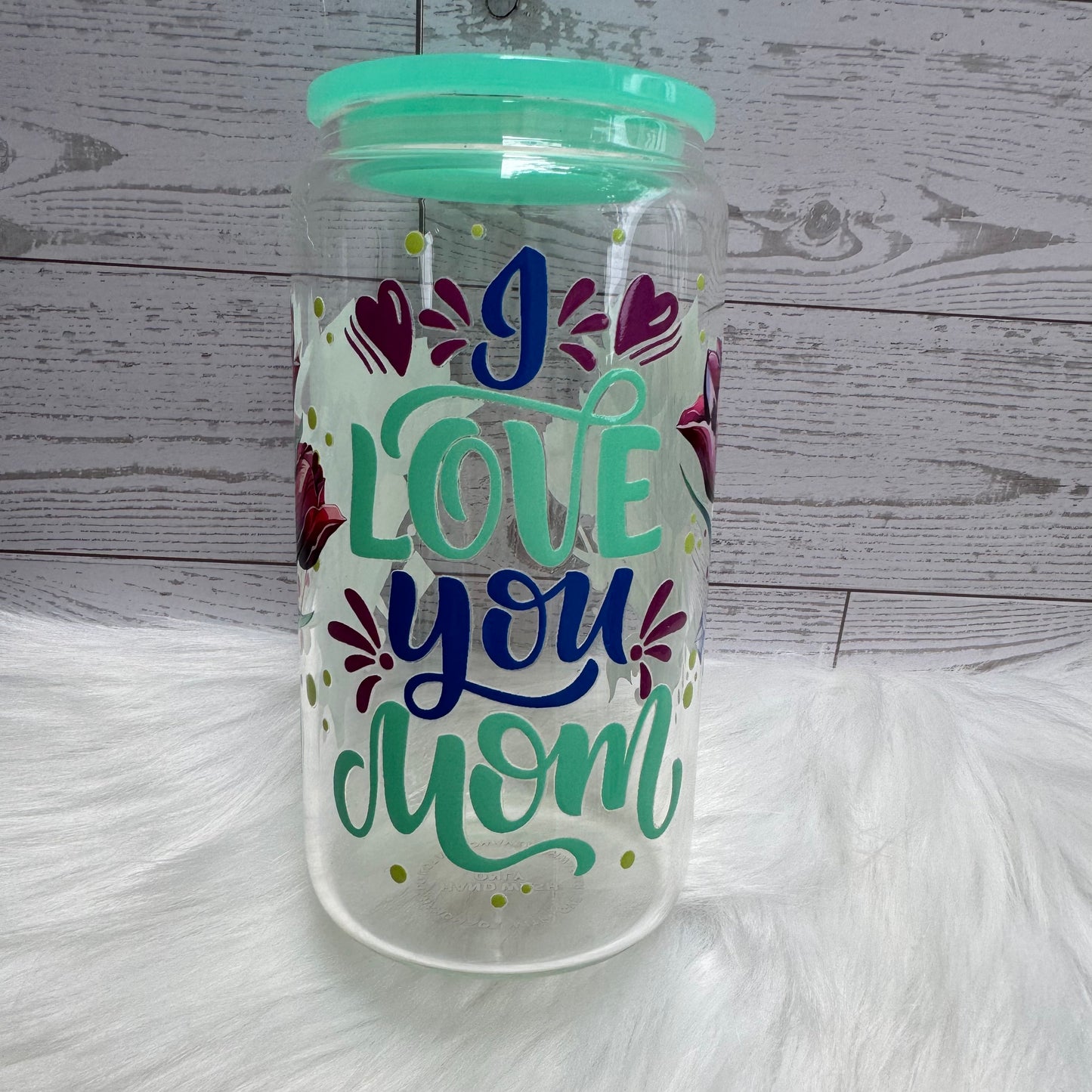 I Love You Mom Tulip Glass Cup
