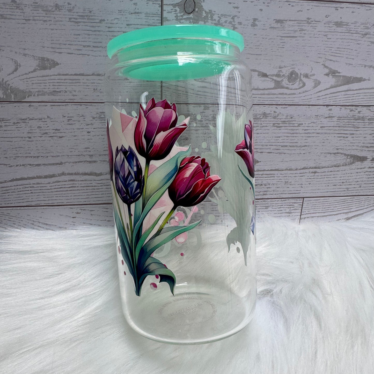 I Love You Mom Tulip Glass Cup