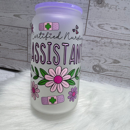 Certified Nursing Assistant Frosted Glass Cup