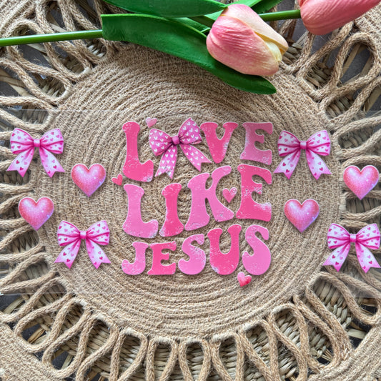 Pink Bows Love Like Jesus Faith Design