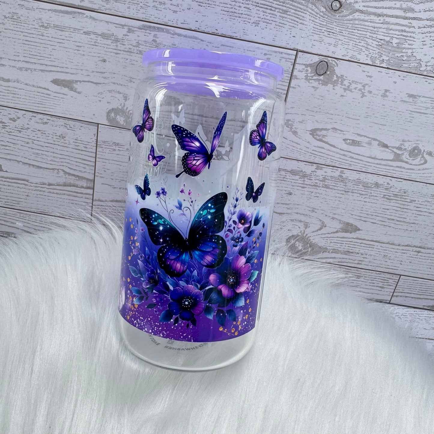 Purple Theme Luke Verse Glass Cup