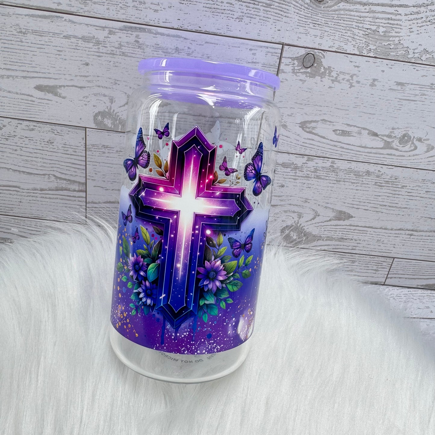 Purple Theme Luke Verse Glass Cup
