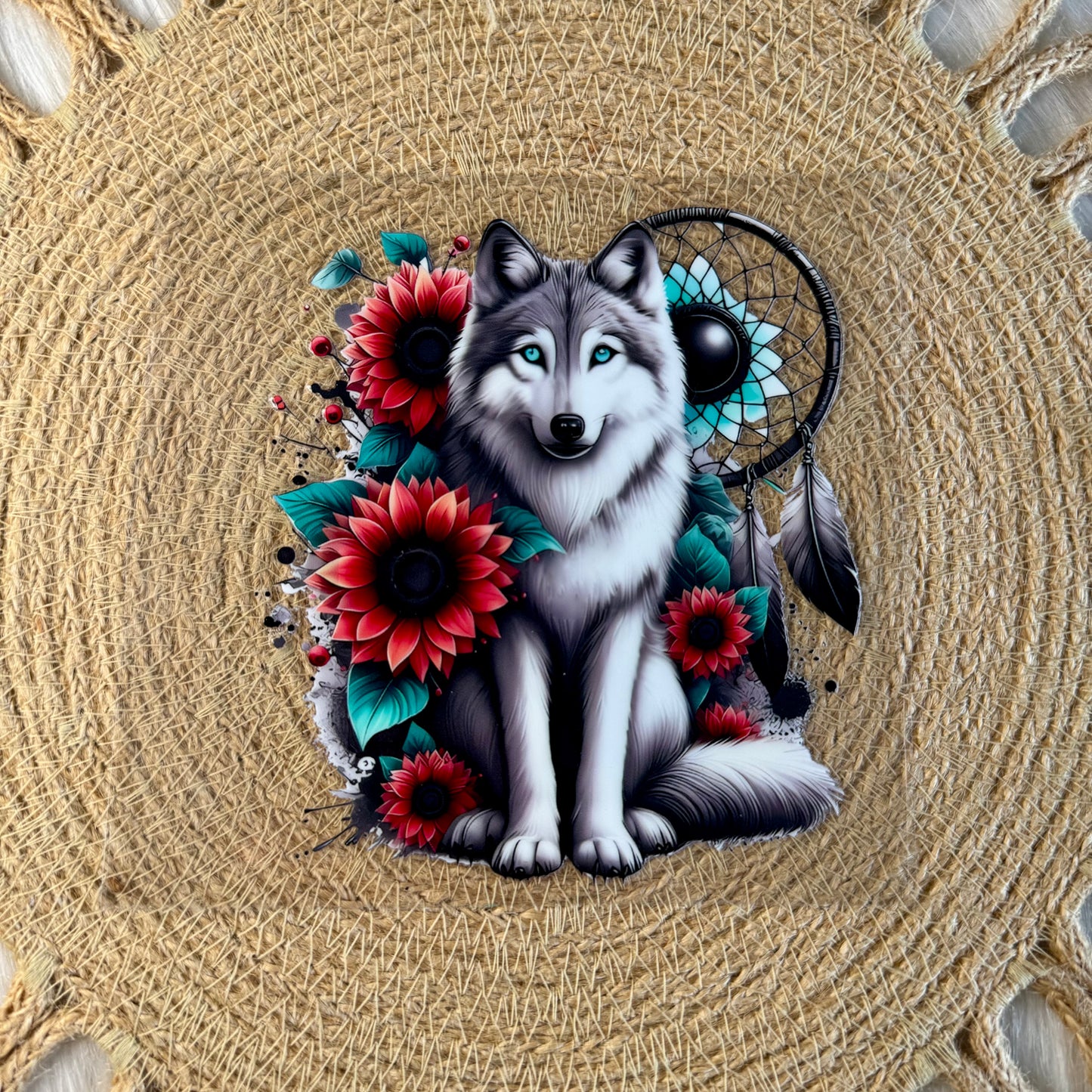 Floral Wolf Decal