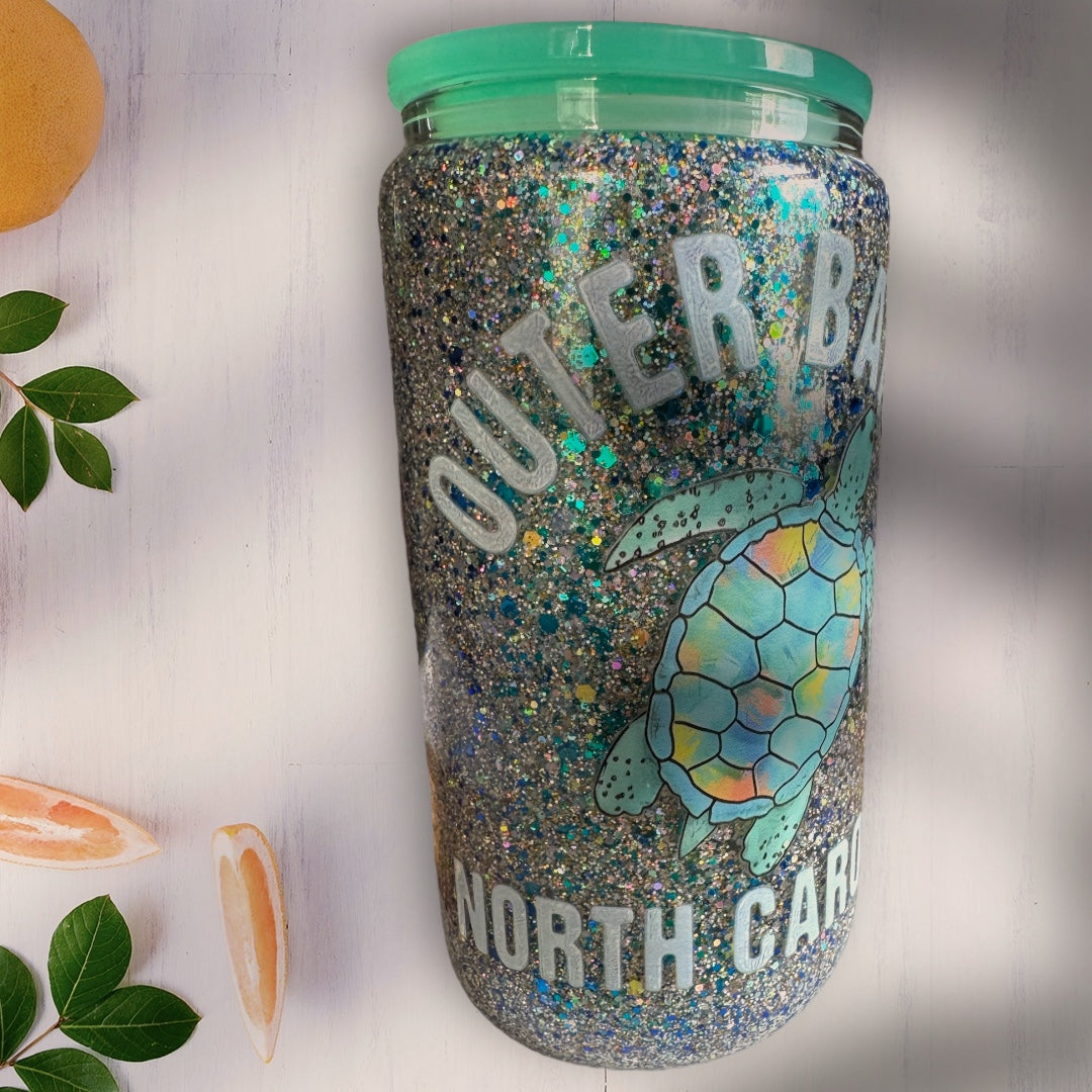 Outer Banks NC Glass Snowglobe Cup