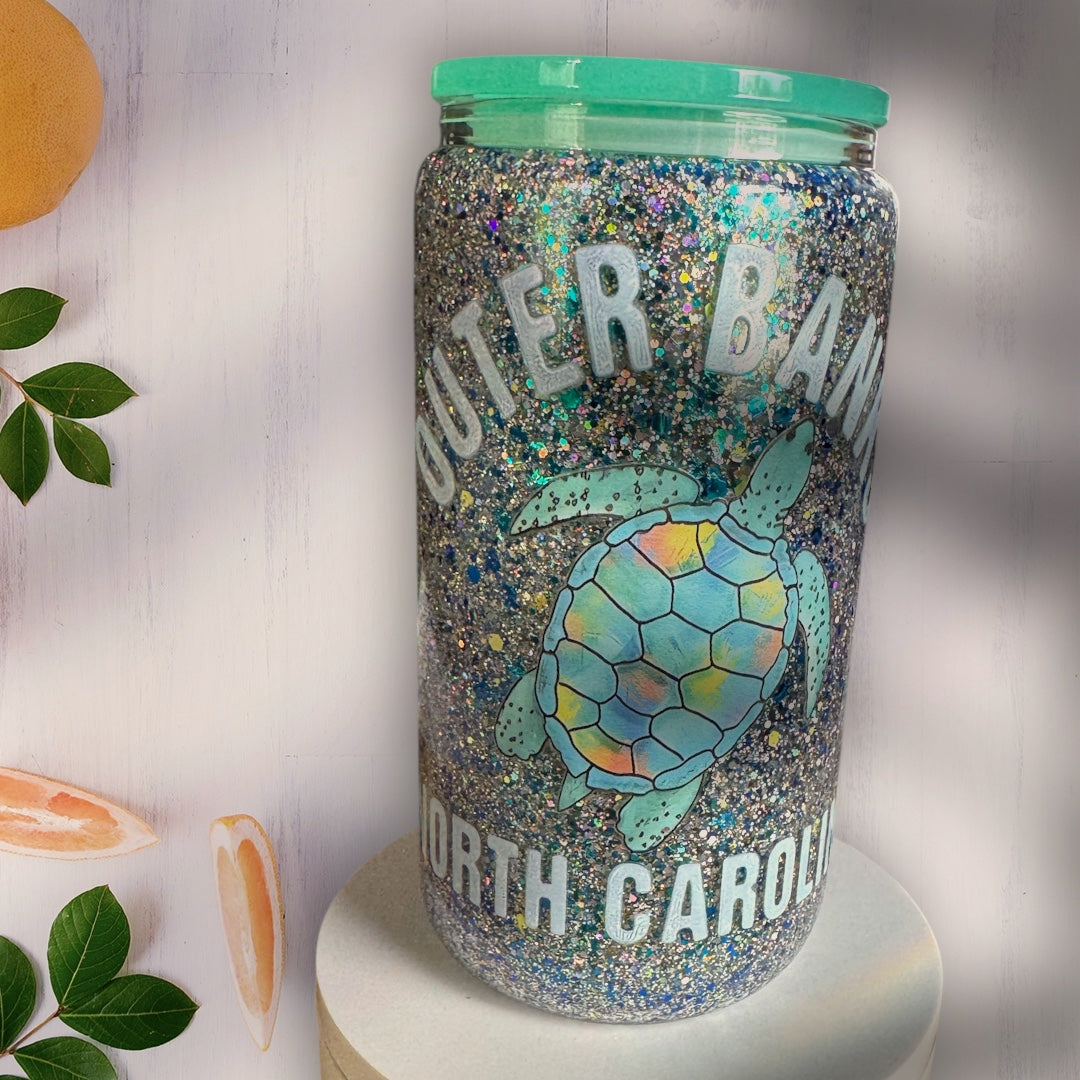 Outer Banks NC Glass Snowglobe Cup
