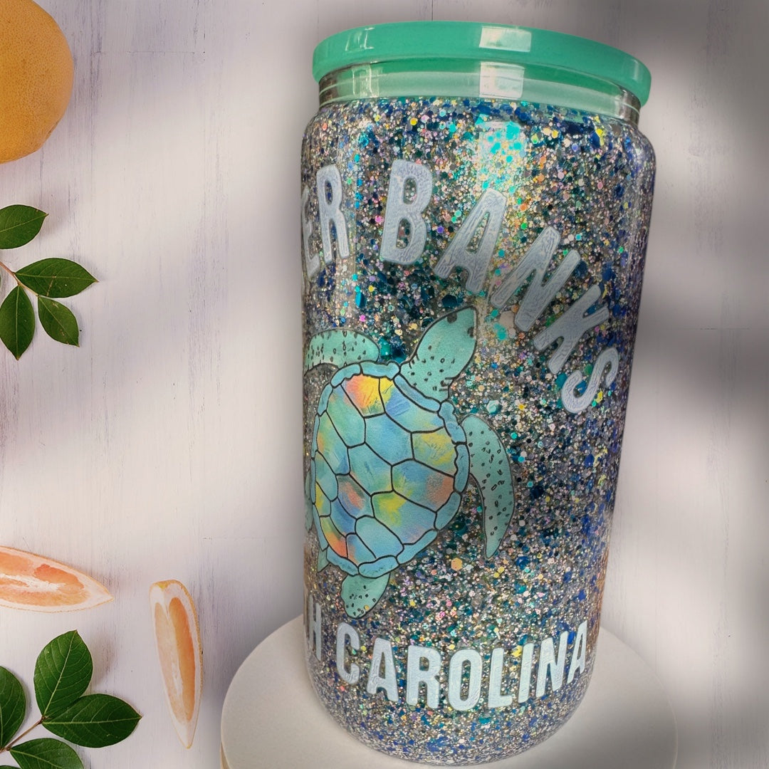 Outer Banks NC Glass Snowglobe Cup