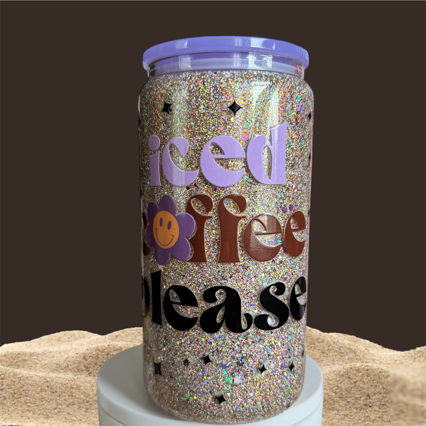 Iced Coffee Please Glass Snowglobe Cup