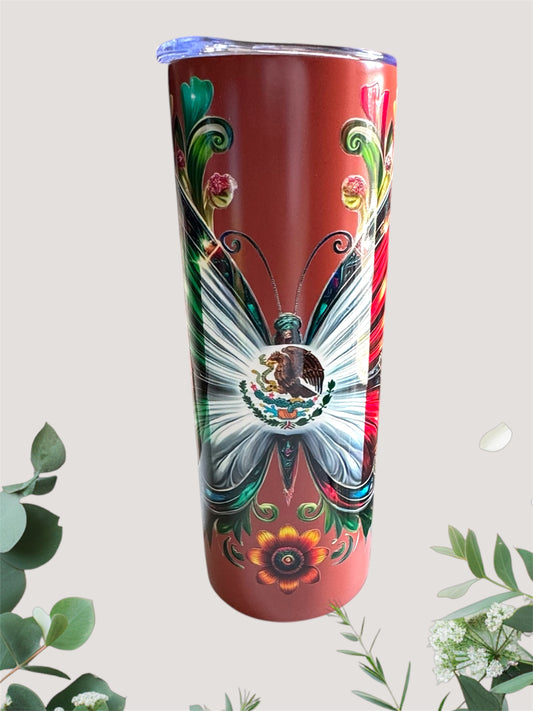 Mexican Butterfly Flag Tumbler