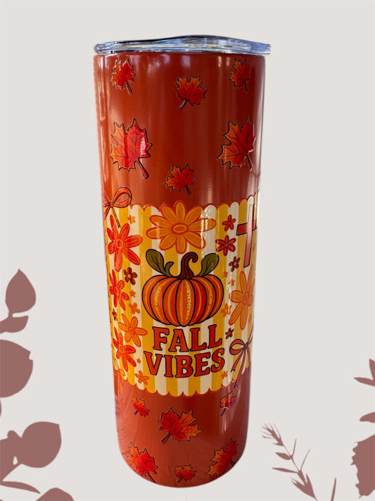 Fall Vibes Orange Tumbler