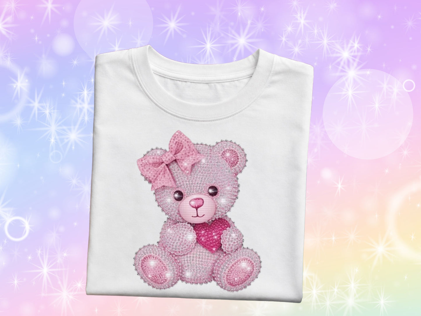 Pink Teddy Faux Rhinestone T-Shirt