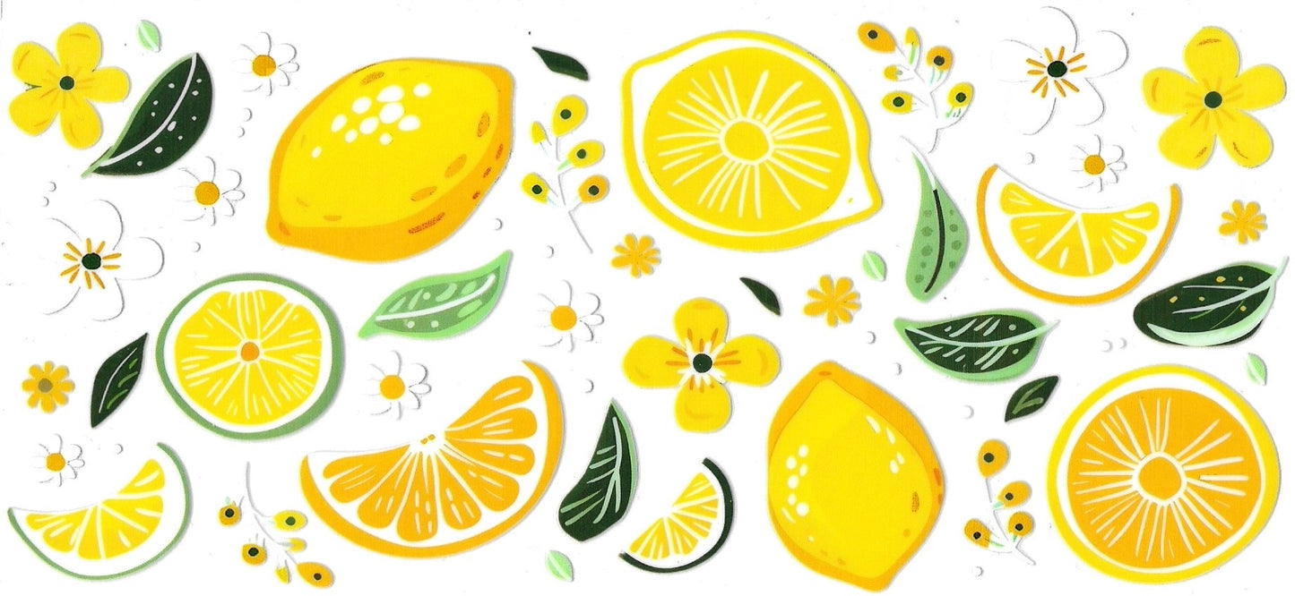 Floral Lemon Slices Design