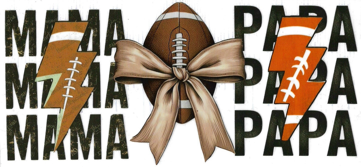 Mama Papa Football Bow Design