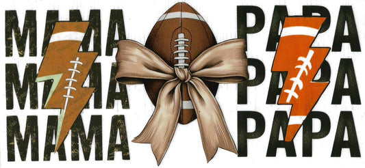 Mama Papa Football Bow Design
