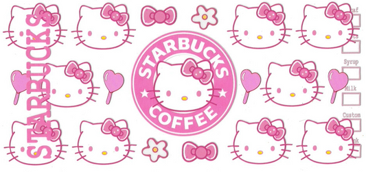 Kitty Coffee Pink Pattern Design