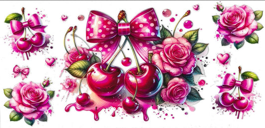 Drip Rose Cherries Design