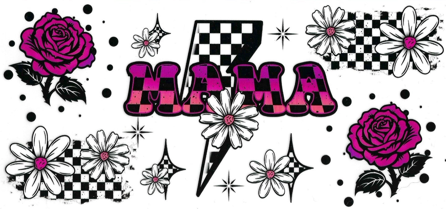 Checkered Mama Flowers Design