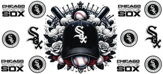 Floral Baseball White Sox Design