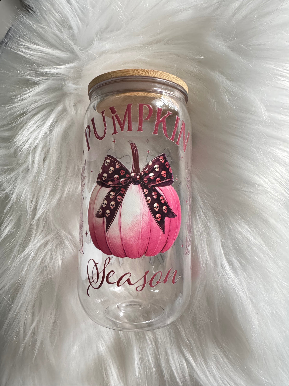 Pumpkin Season Black Bow Acrylic Cup
