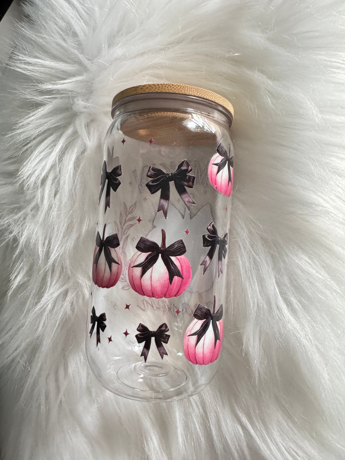 Pumpkin Season Black Bow Acrylic Cup