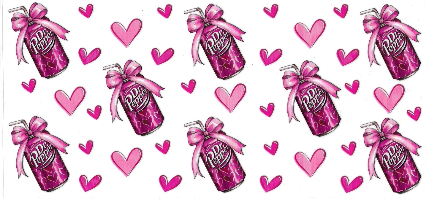 Pink Dr Pepper Ribbon Cans Design