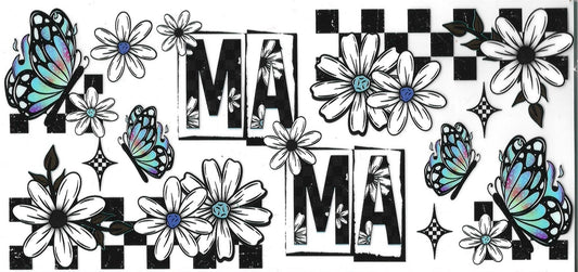 Mama Checkered Butterfly Design