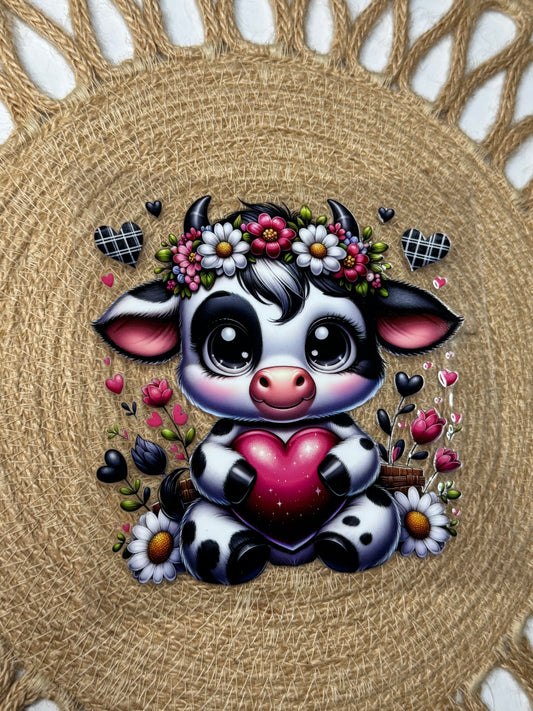 Heart Highland Cow Decal