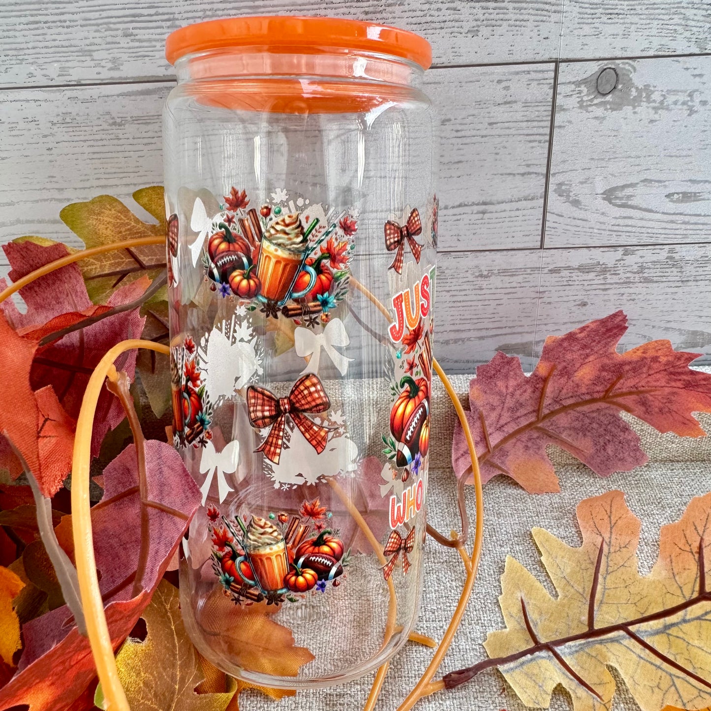 Just a Girl Who Loves Fall Glass Cup
