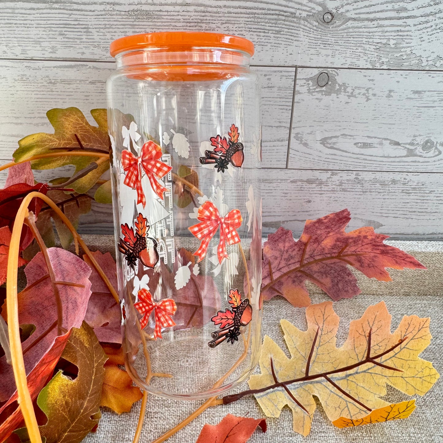 Fall Vibes Glass Cup