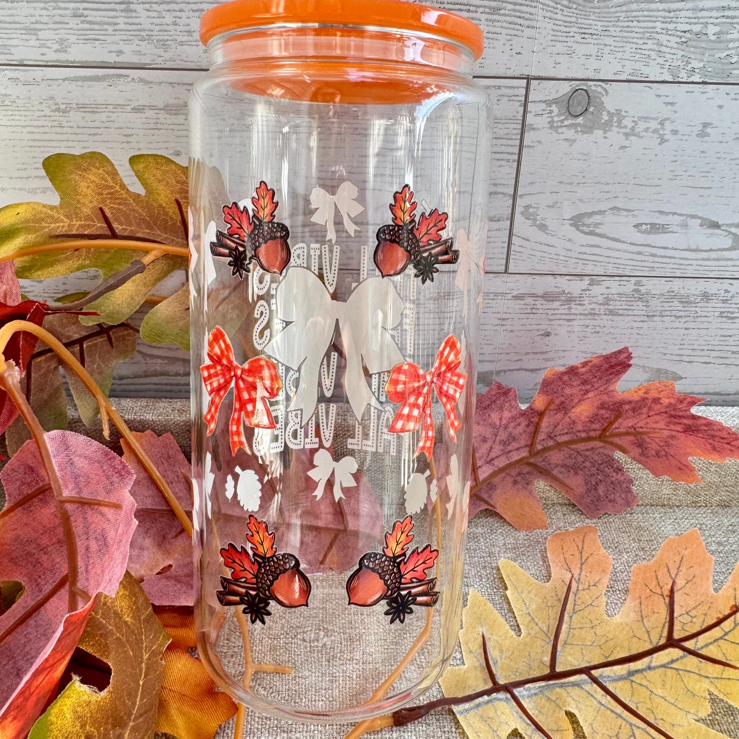 Fall Vibes Glass Cup