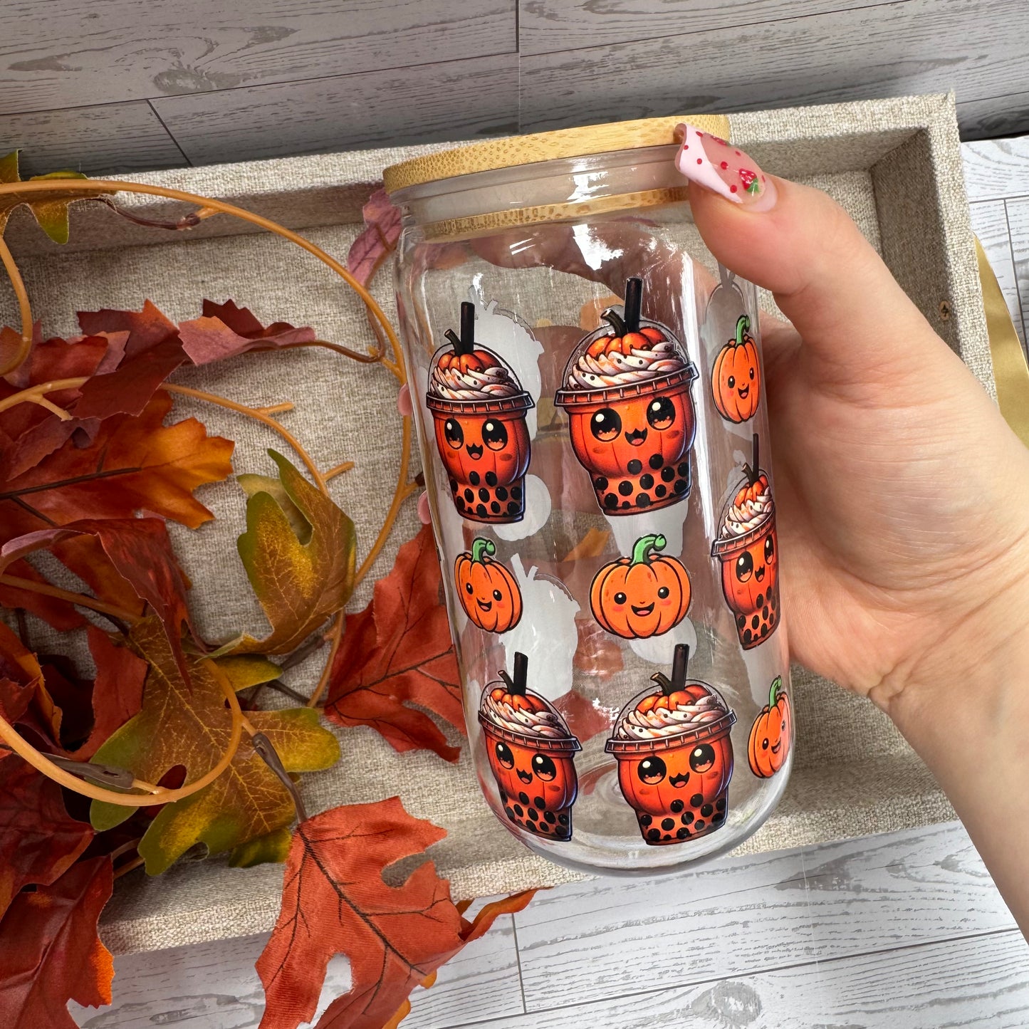 Pumpkin Spice Boba Acrylic Cup