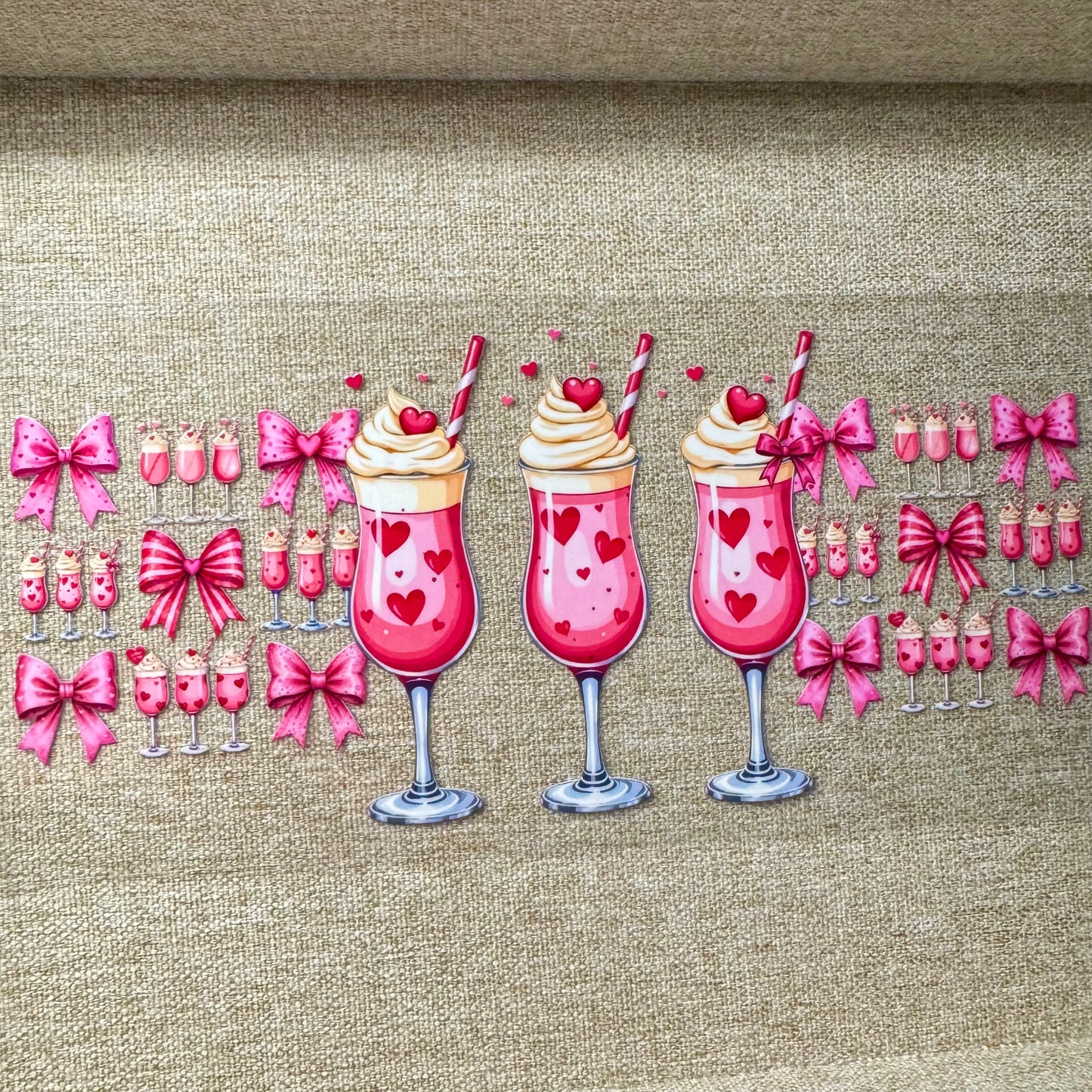 Pink Bow Triple Milkshakes Design