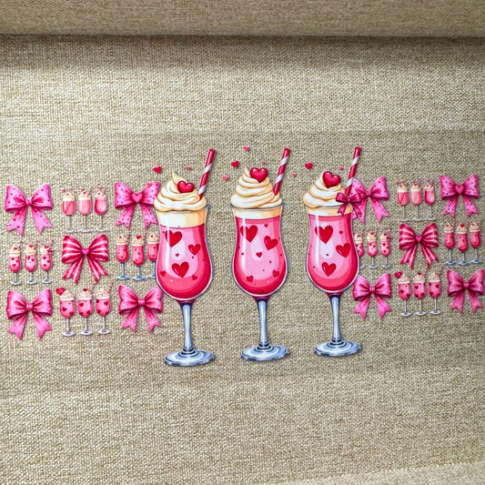 Pink Bow Triple Milkshakes Design