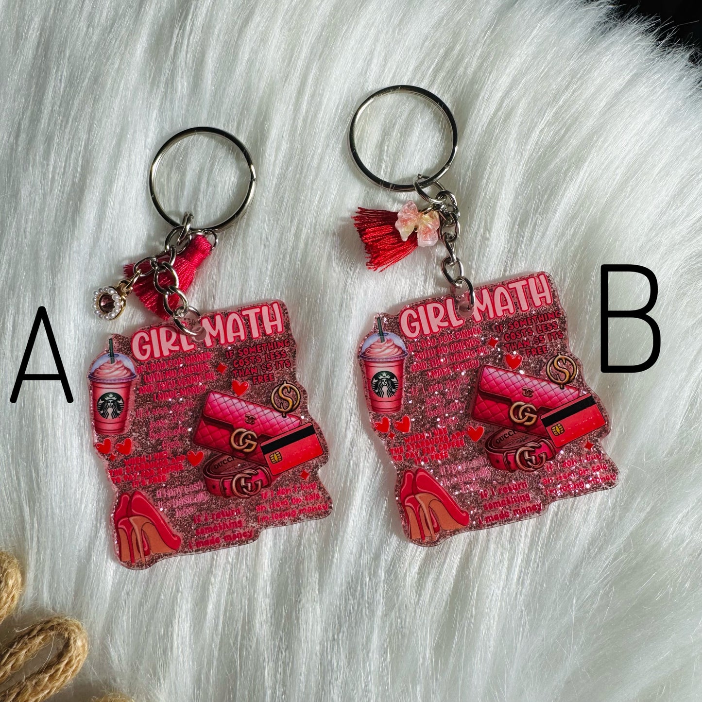Girl Math Pink Keychain