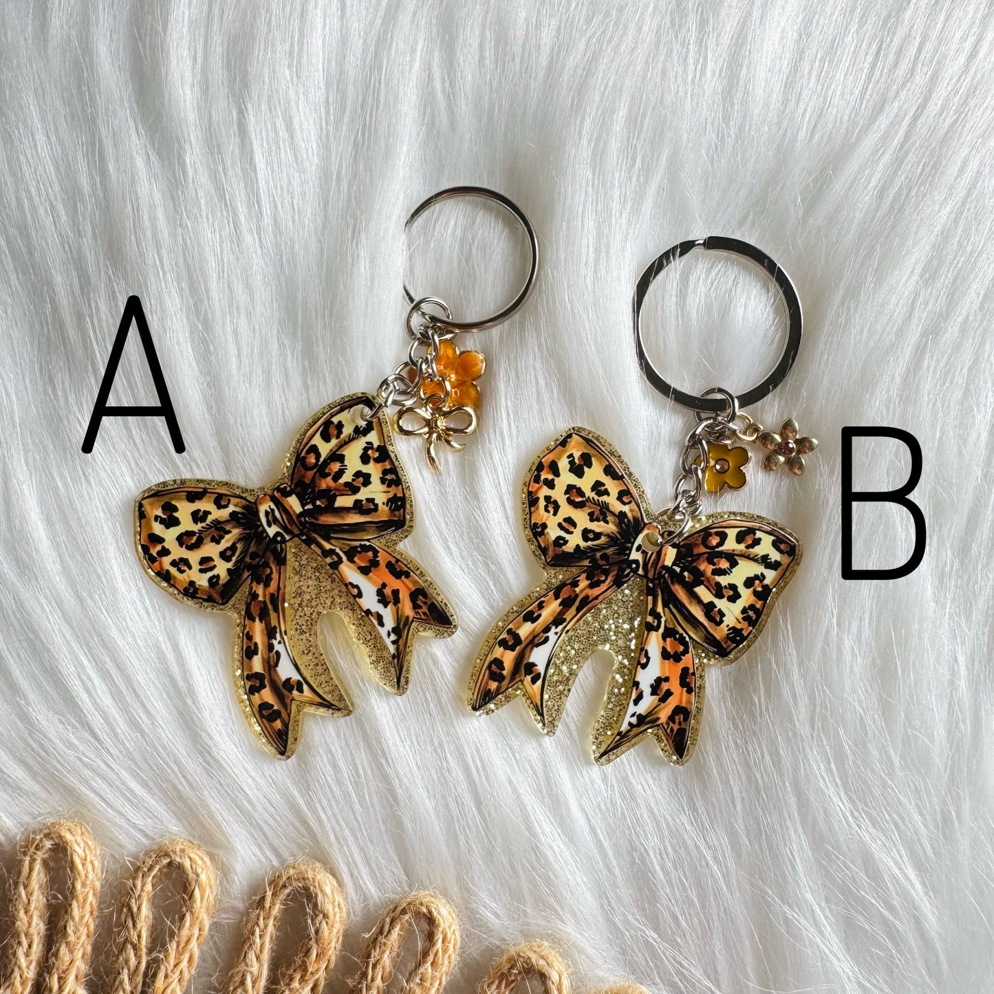 Leopard Bow Keychain